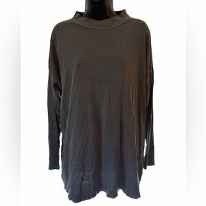 We the Free Gray Mock Neck Top Boho Performance Long Sleeve Shirt Medium